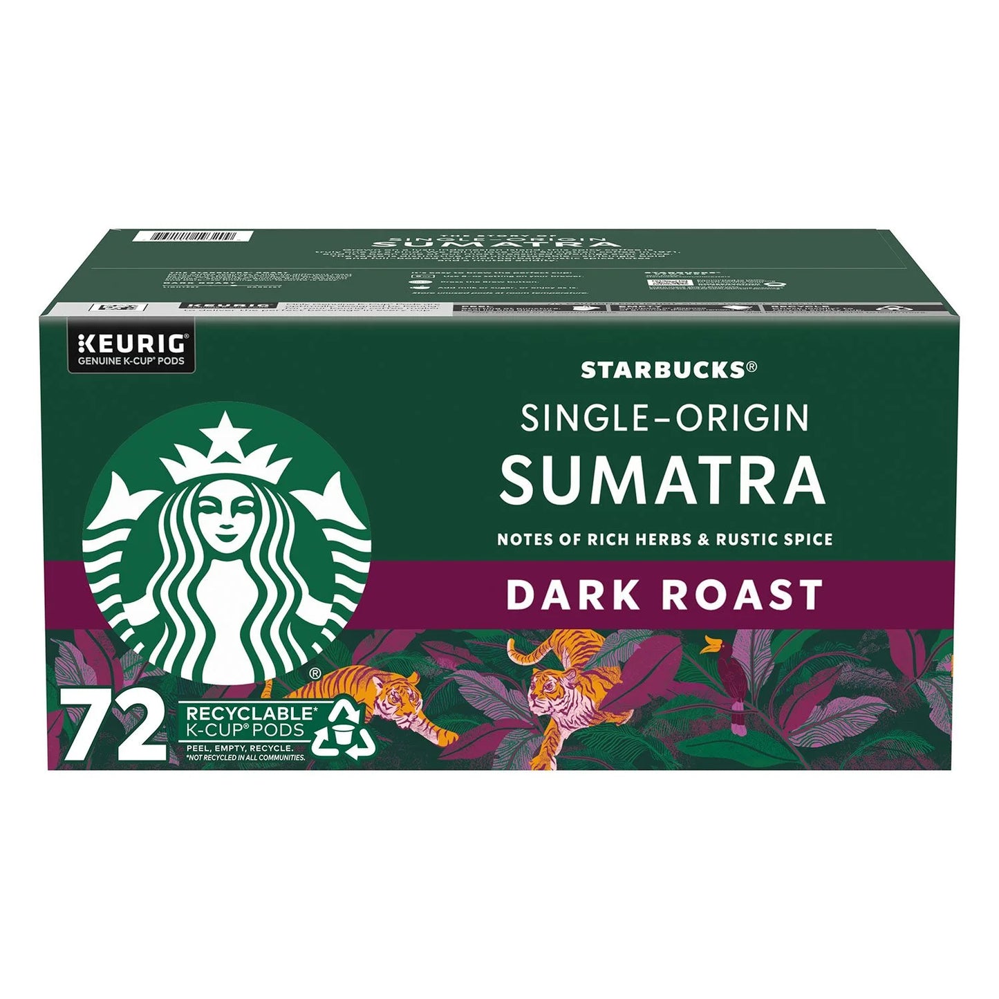 Starbucks Dark Roast Sumatra Keurig Coffee Cups