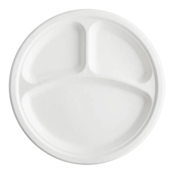 3-compartment Paper Plates (10", 500ct)