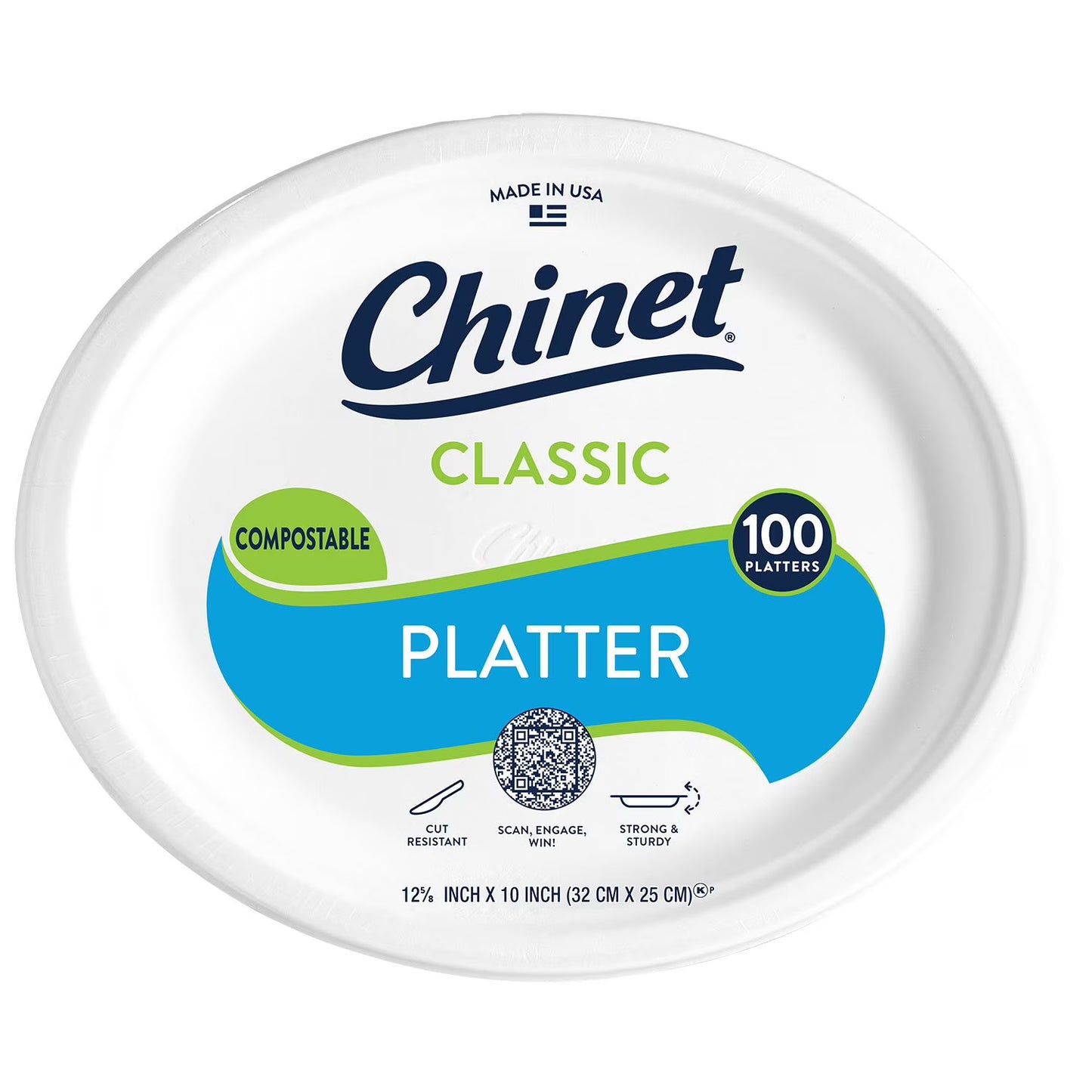 Oval paper plates (100ct)