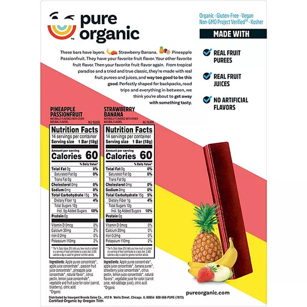 Pure Organic Layered Fruit Bars Variety Pack