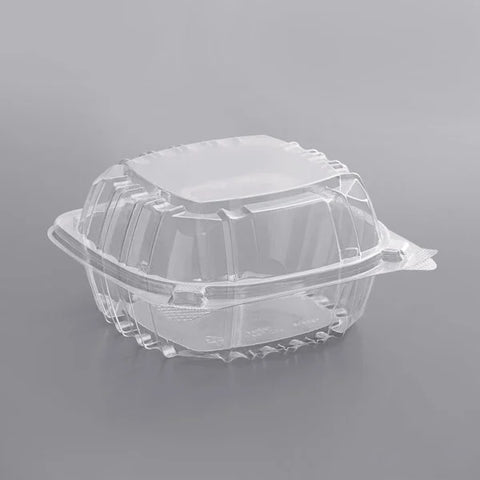 Hinged Lid Plastic Container 6"