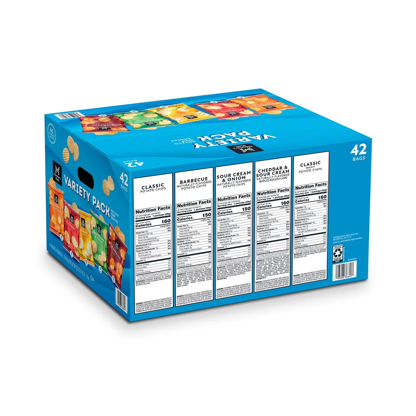 Member's Mark Variety Pack Potato Chips, 1 oz., 42 pk.