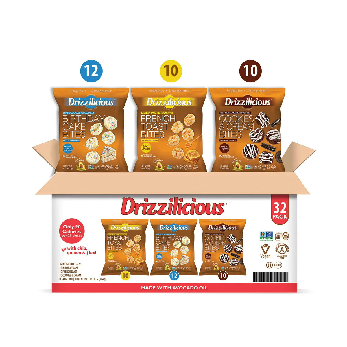 Drizzilicious Mini Rice Cakes