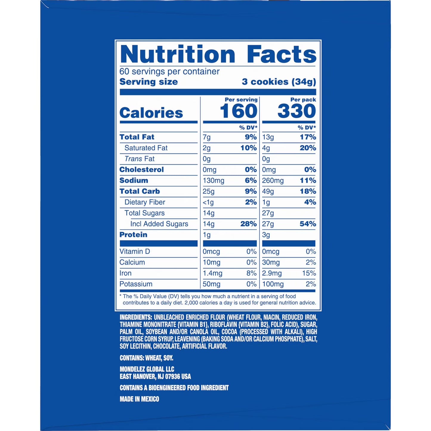 OREO Chocolate Sandwich Cookies, 2.4 oz., 30 pk.