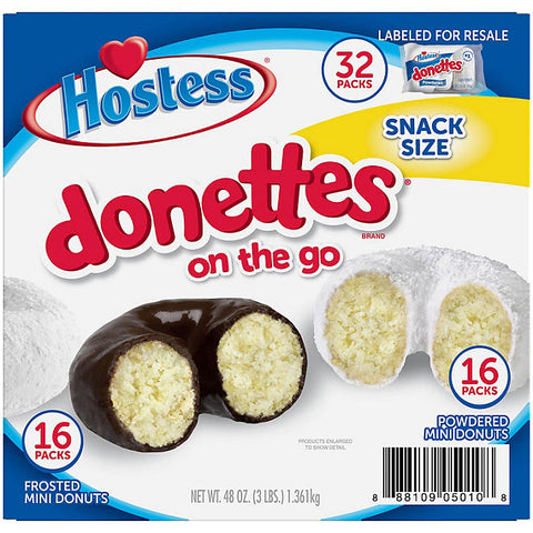 Hostess Mini Powdered & Frosted Chocolate Donettes