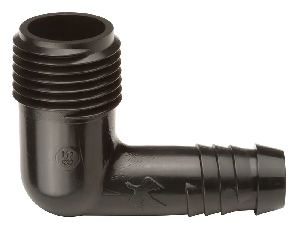 SWGE050S - 1/2 in. Barbed x 1/2 in. MNPT Irrigation Swing Pipe Elbow