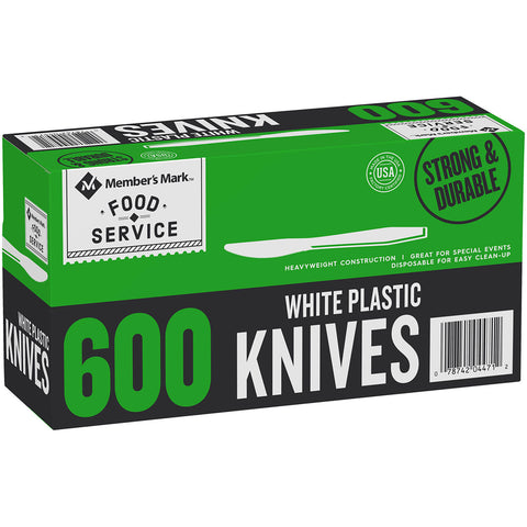 White Plastic Knives (600ct)